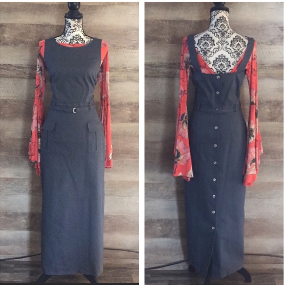 Button Down Back Jumper Dress